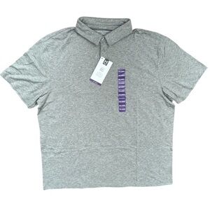 Member’s Mark Soft Polo Shirt XXL Gray Heather UPF 30 Stretch NWT